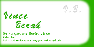 vince berak business card